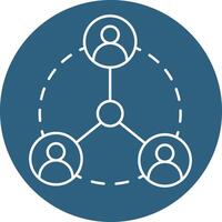 A circle with people connected to each other vector