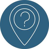 Pin icon with question mark illustration vector