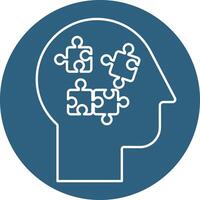 A person's head with puzzle pieces in it vector