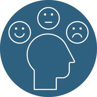 A person with a smiley face and three different emotions vector