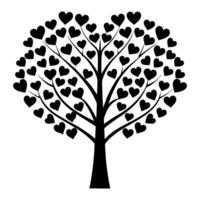 Exquisite Heart Tree Silhouette for Scrapbooking Projects vector