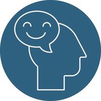 A smiling head with a speech bubble vector