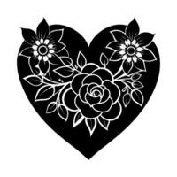 Refined Monochrome Heart Shape Illustration vector