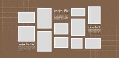 Design grid digital photo wall template vector