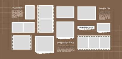 Design grid layout abstract photo frames template vector