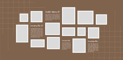 Picture design collage and digital photo wall template vector