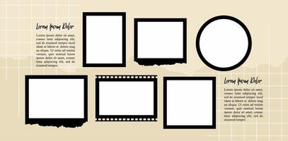 design template Picture grid digital photo collage vector
