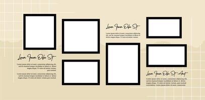 design template Picture photo frame collage vector