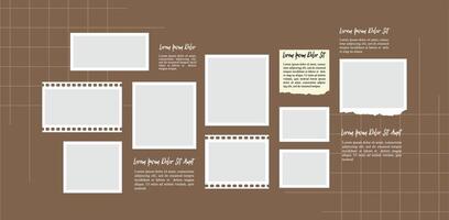 Picture abstract photo frames and digital photo wall template design vector