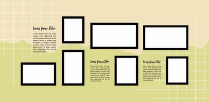 Design Blank collage frame template for photos and images vector