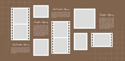Design comics page grid layout abstract photo frames and digital photo wall template vector
