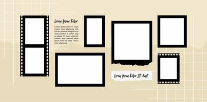 design photo frames set text space vector