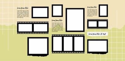 Design Picture Collage grid effect overlay vector