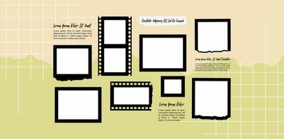 Collage photo effect with text template design vector