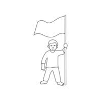 The simplicity of national flag one-line art reflects the strength of a nation's values, beautifully represented with one seamless line vector
