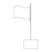 With one fluid stroke, national flag one-line art brings to life the flag's meaning, capturing its significance in a minimalist yet impactful way. vector