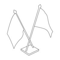 With each graceful curve, national flag one-line art simplifies complex symbolism, turning the flag into a minimalistic yet powerful image vector