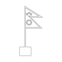 National flag one-line art uses minimalism to convey a deep sense of national pride, capturing the spirit of a country in a single motion. vector