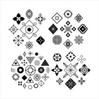Geometric Design Element Silhouette . vector