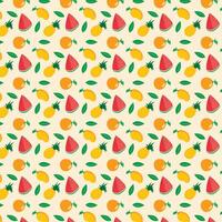 pattern with watermelon and oranges. vector