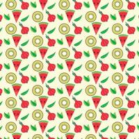 Seamless pattern with watermelons and kiwi. vector