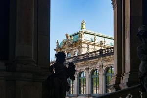 Dresden, Germany-august 16, 2022-view of the vast Zwinger complex, one of the most important baroque monuments in the city, during a sunny day photo