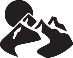 mountain image clipart with the sun vector
