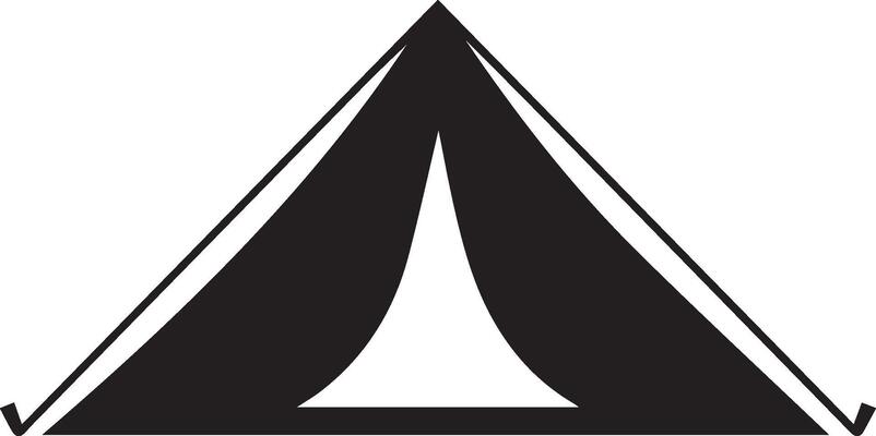 Black and white tent illustration