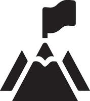 simple three mountain with flag vector