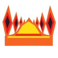 work red gold crown icon flat style isolated vector