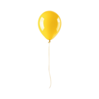 Yellow balloon isolated on transparent background. Generate through Ai png