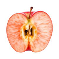 half of apple, Juicy Red Apple Cross Section isolated on transparent background png