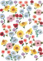 a colorful floral pattern is shown on a white background vector