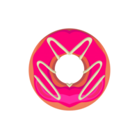 Pink Donut with Cream Drizzle png