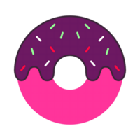 Purple Icing Donut with Sprinkles png