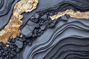 Metallic and natural elements fuse, creating harmony between industrial and organic in abstract art photo