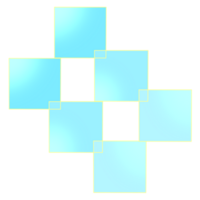 Blue square pattern with a yellow outline, On a transparent background png