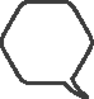Pixel pentagon speech bubble for game design and chart. Retro chat box for dialog comment and messages. Conversation balloon shape. 8 bit cartoon element png