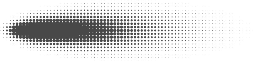 Dotted halftone abstract shape. Blurred shadow. Graphic element circular organic blob with gradation effect. png