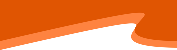 Abstract curved border shape for header design. Divider section. Website page bottom template. Wavy orange element and separator for webpage and site menu. png