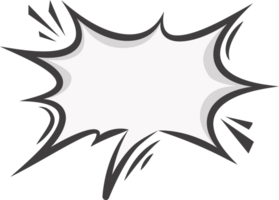 Manga speech bubble. Comic frame with pop art halftone dotted effect for text. Balloon chat shape for dialog. Cloud for shock shout and scream action messages. Irregular cartoon decoration png