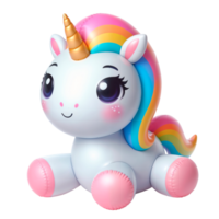 Cute unicorn pool float isolated on transparent background png