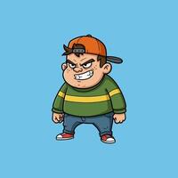 Grumpy Boy Cartoon A Bold, Playful Illustration vector