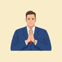 Businessman's Respectful Greeting A Simple, Elegant Illustration vector