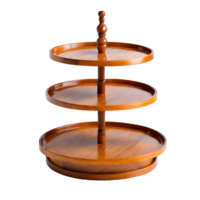 Wooden twotiered serving tray isolated on transparent background png