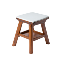 White wooden step stool isolated on transparent background png