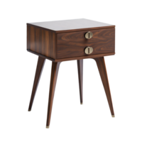Modern designer bedside table isolated on transparent background png