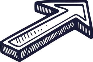 Hand Drawn 3D Arrow Illustration in Sketch Style with Bold Lines for Navigation Direction Infographics Business Design Elements and Graphic Art vector