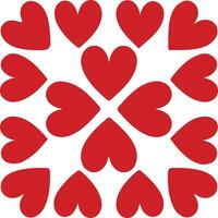Seamless Geometric Heart Pattern with Bold Red Romantic Design Perfect for Valentines Day Love Background Wedding Invitations and Digital Art vector