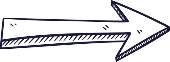 Hand Drawn 3D Arrow Sketch in Black and White Minimalist Doodle Illustration for Navigation Infographics Business and Graphic Design Elements vector
